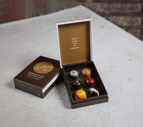 Side view of bonbon box