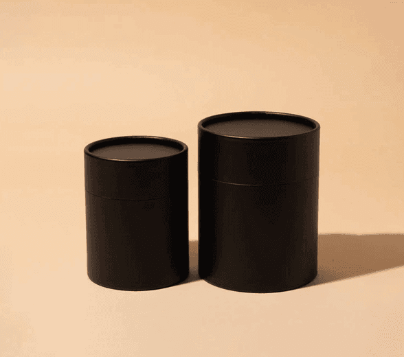 Open Black Paper Candle Tube