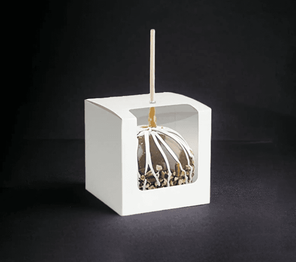 Inside view of candy apple packaging