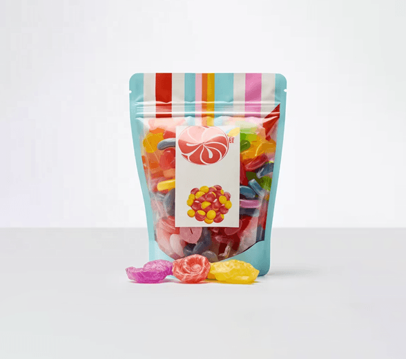 Inside view of candy bag packaging