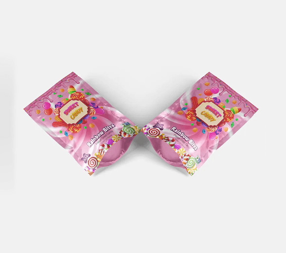 Side view of cotton candy packaging