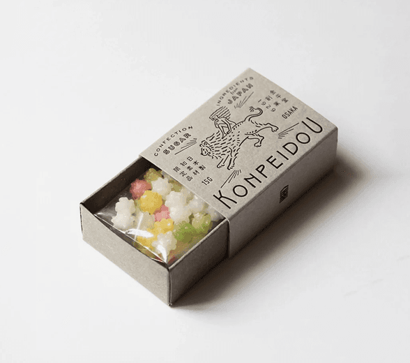 Side view of candy box