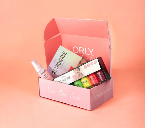 Side view of cosmetic subscription box