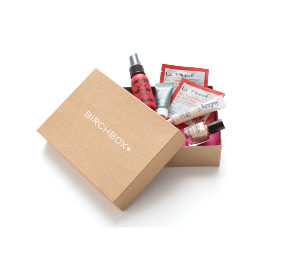 Inside view of cosmetic subscription box