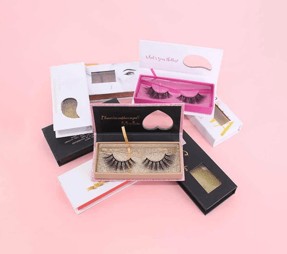 Inside view of luxury eyelash packaging