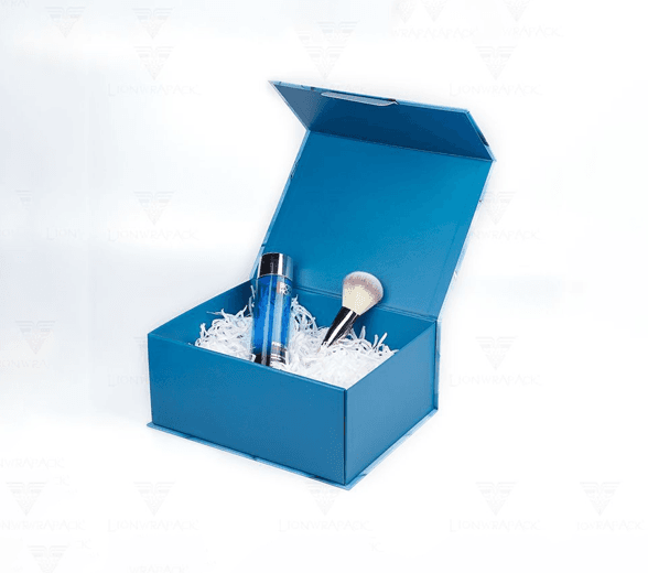 Side view of makeup brush box