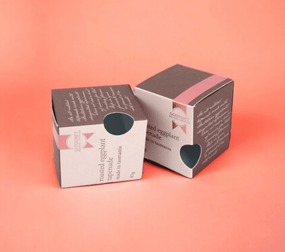 Inside view of custom printed cream box