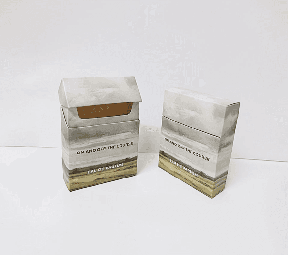 Empty Paper Flip Top Cigarette Box with product inside