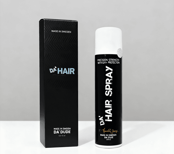 Side view of hairspray box