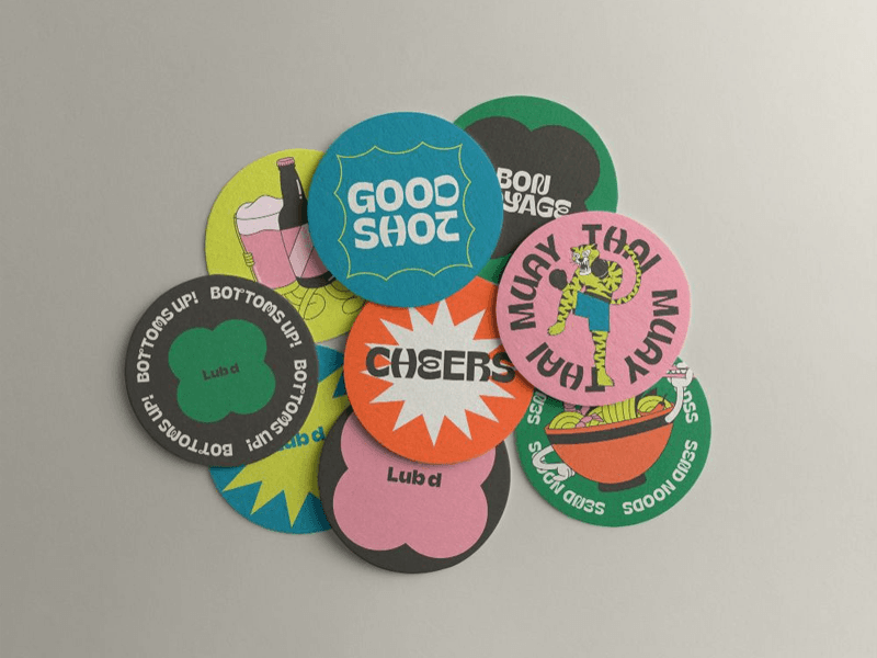 Assortment of business labels