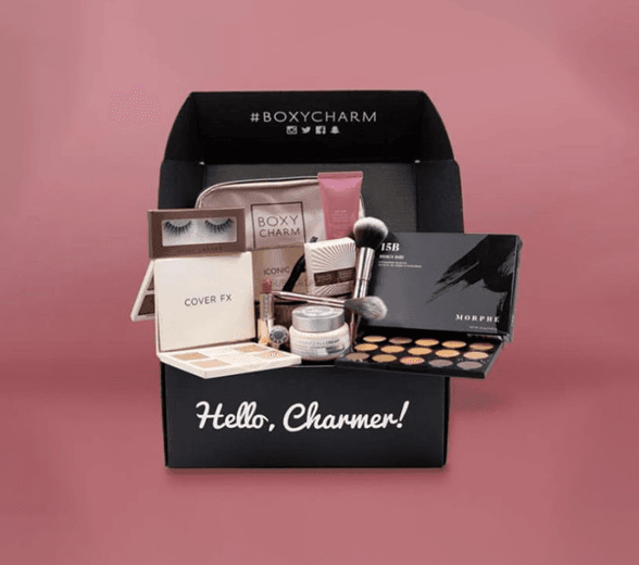 Side view of makeup box