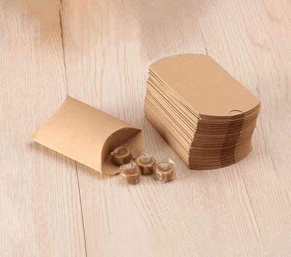 Side view of pillow candy box