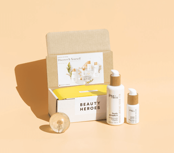 Side view of personal care packaging