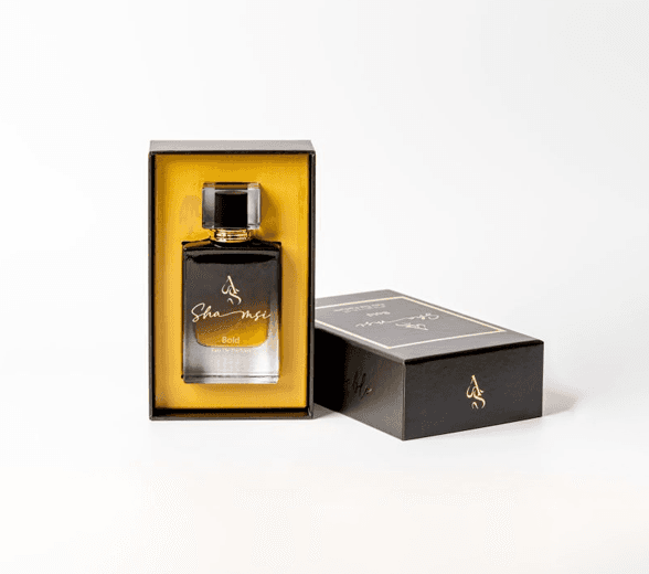 Rigid Perfume Box with product inside