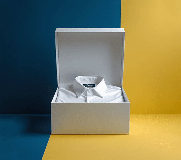 Open White Shirt Box with shirt